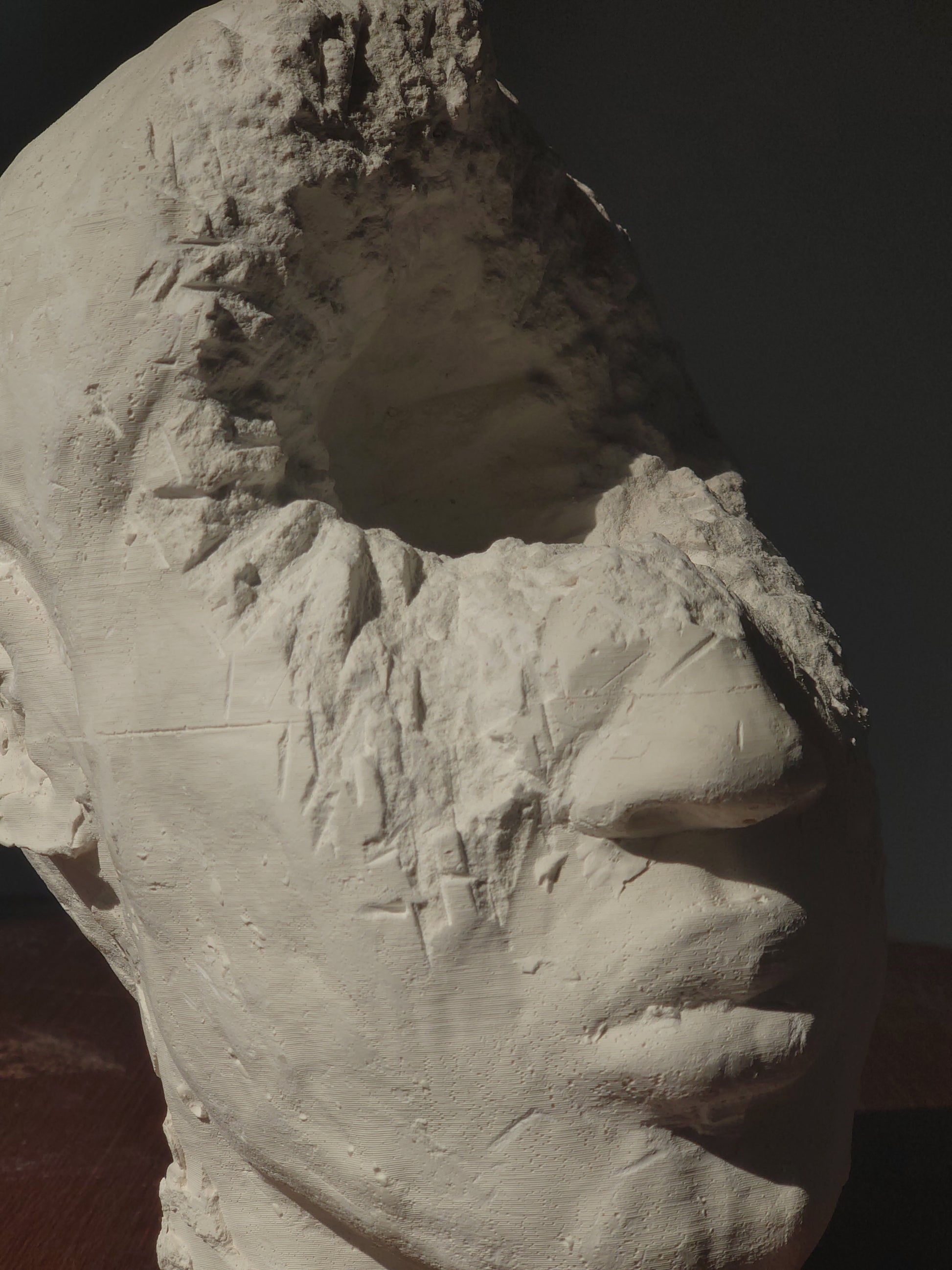 SOLD - Premonition VII <br><small> Plaster, 19 x 15 x 25 cm, €200</small>