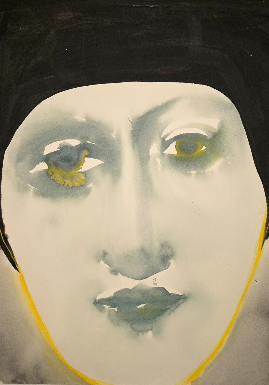 SOLD - Blik van de zee V<br><small> acrylic and watercolor pencil on paper, 60 x 42 cm, €850</small>