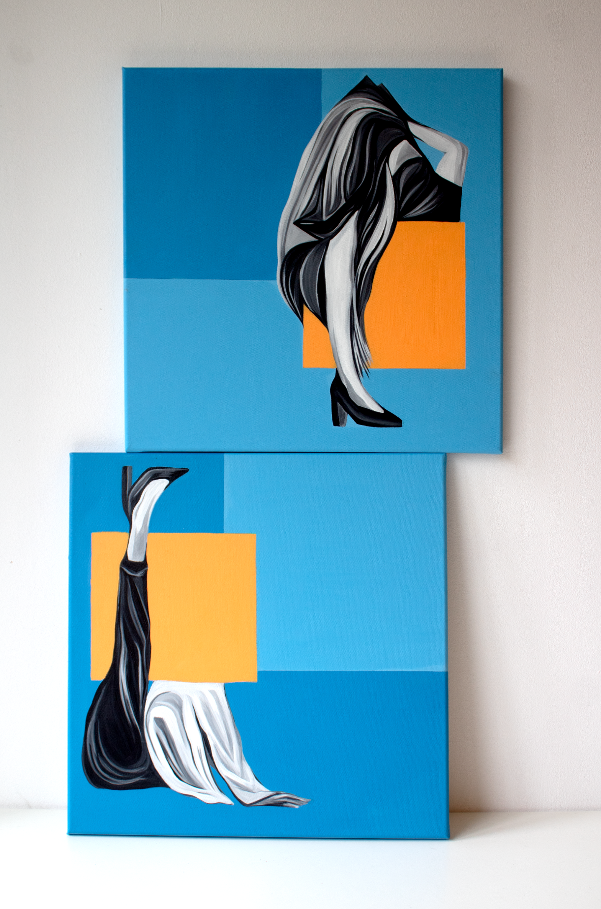 Fold <br><small> Oil and acrylics on canvas, 40 x 40 cm / 50 x 80 cm (set), €600 (set)</small>