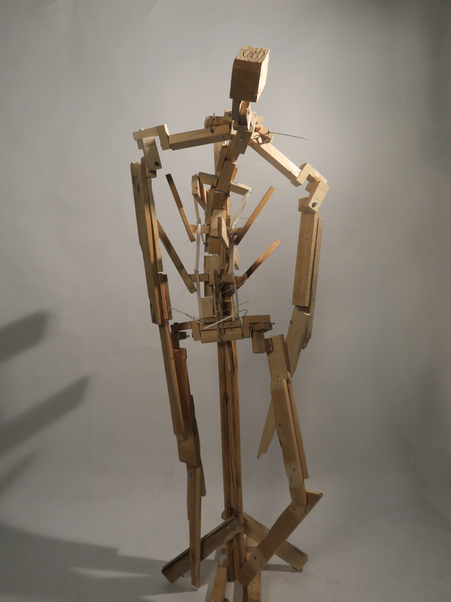 People Watching <br><small> Wood, zip-ties and screws, 35 x 87 x 247 cm, €1900</small>