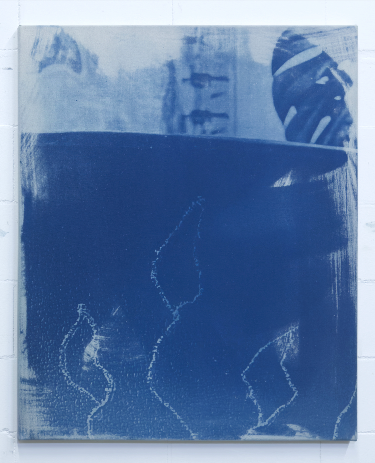 Studio View Revisited VIlI <br><small> Cyanotype on cotton, 80 x 65 cm, €1595</small>
