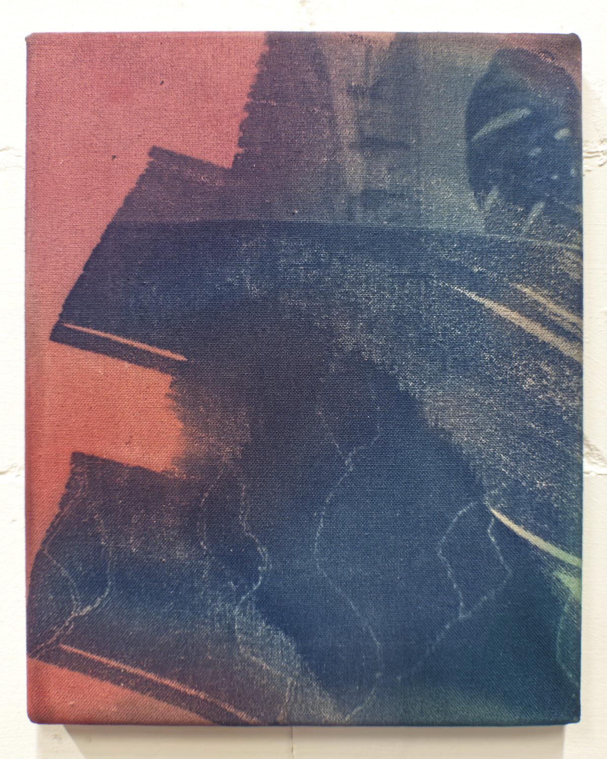 Studio View Revisited lV <br><small> Cyanotype, acrylic and ink on cotton, 31 x 25 cm, €616</small>