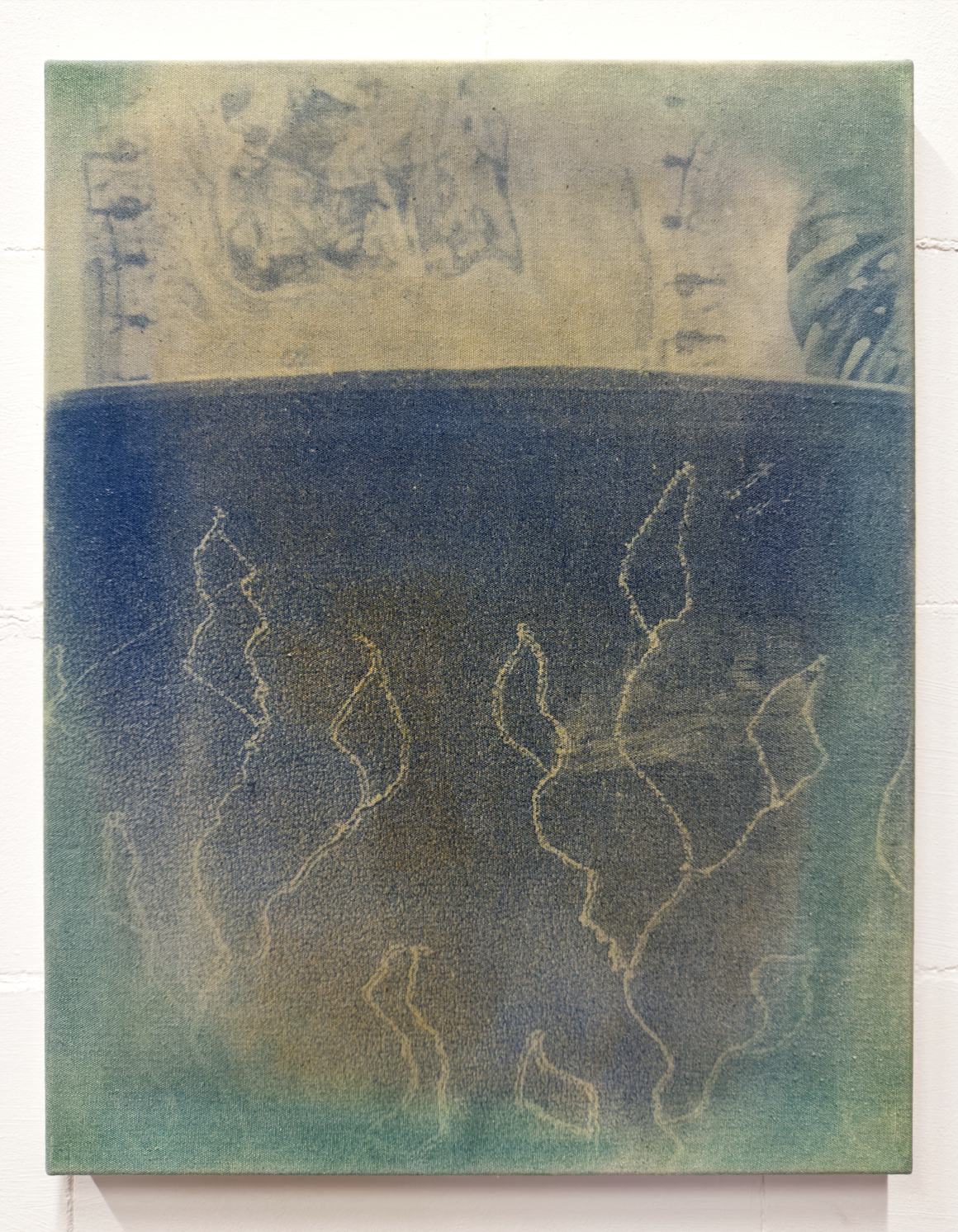 Studio View Revisited ll <br><small> Cyanotype, acrylic and ink on cotton, 43 x 35 cm, €858</small>