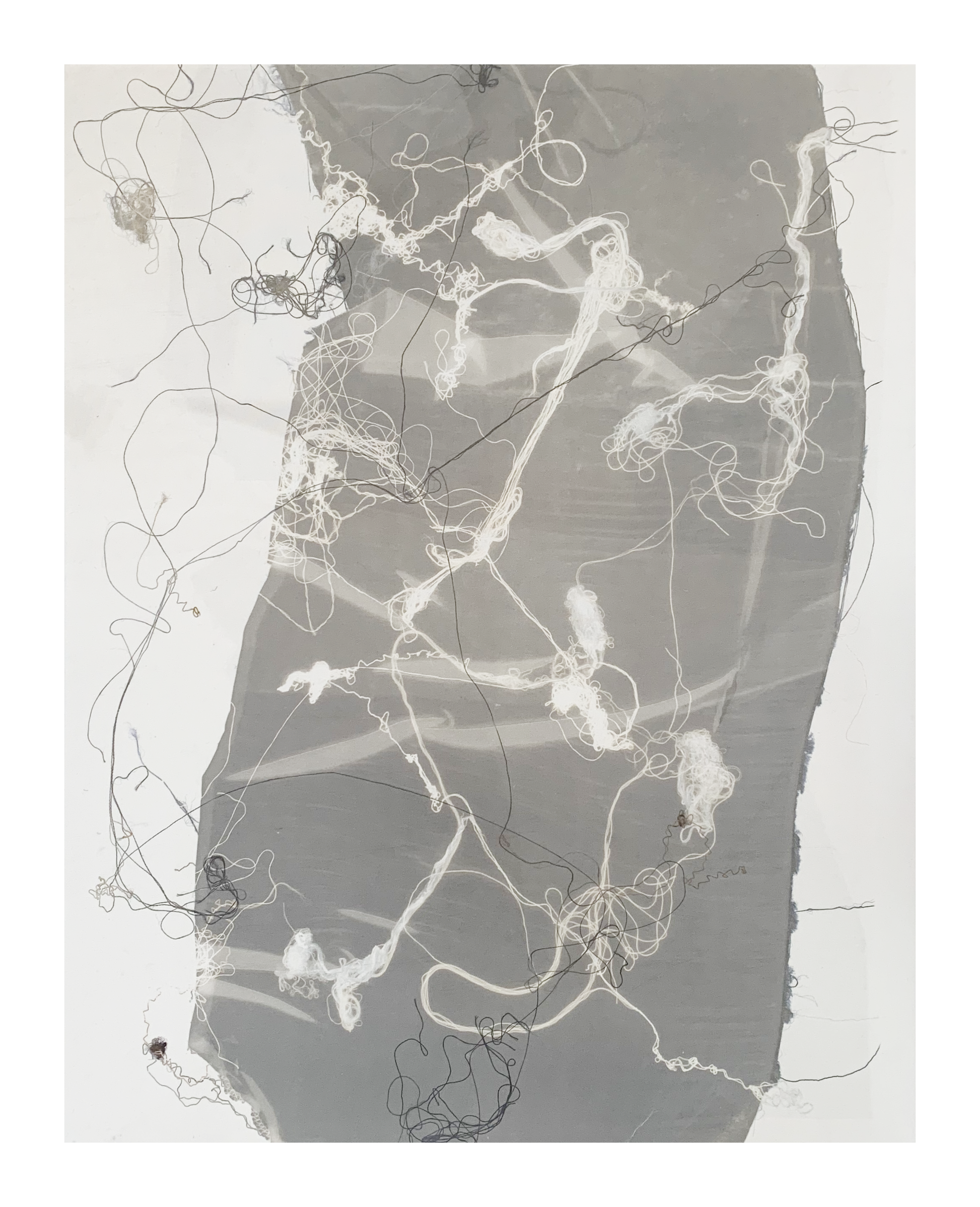 Entanglement <br><small> reused textiles, heat transfer, ca 50 x 40 cm, €600 </small>