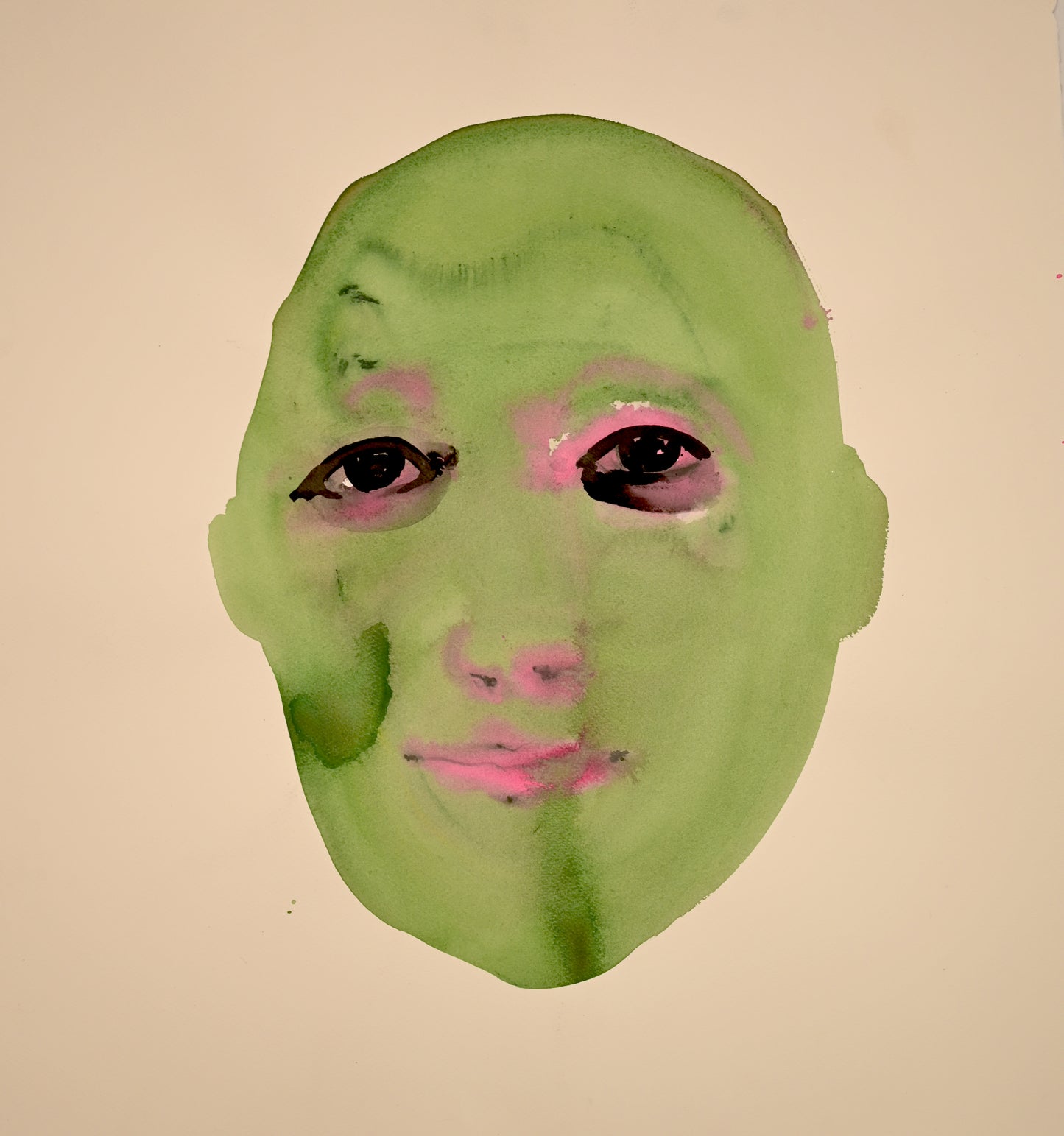 Blik van de zee VI <br><small> Acrylic and watercolor pencil on paper, 72 x 76,5 cm, €900</small>