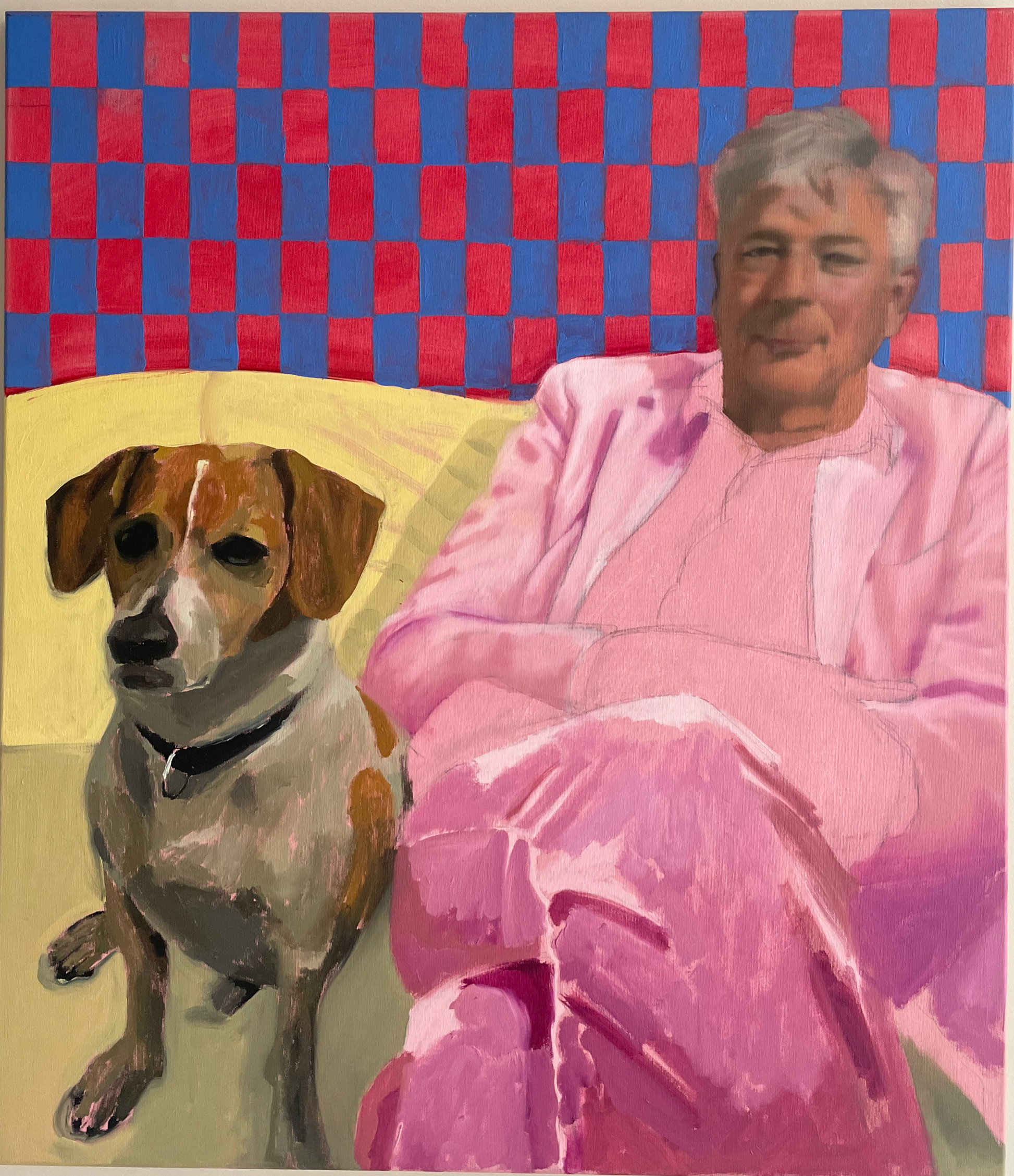 [SOLD] Papa en Messi 01 <br><small>, oilpaint on linnen, 65 x 75 cm, €800  </small>