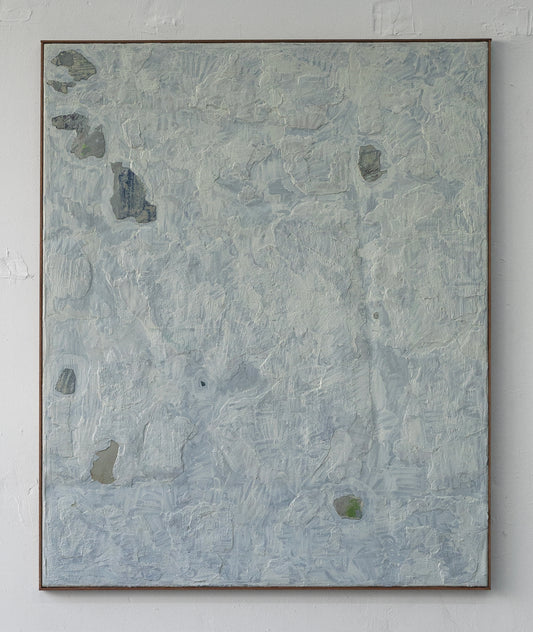 The Image And The Cover Up <br><small> Wallpaint, stucco & acryl on canvas with costum frame, 90 x 110 cm, €1375</small>