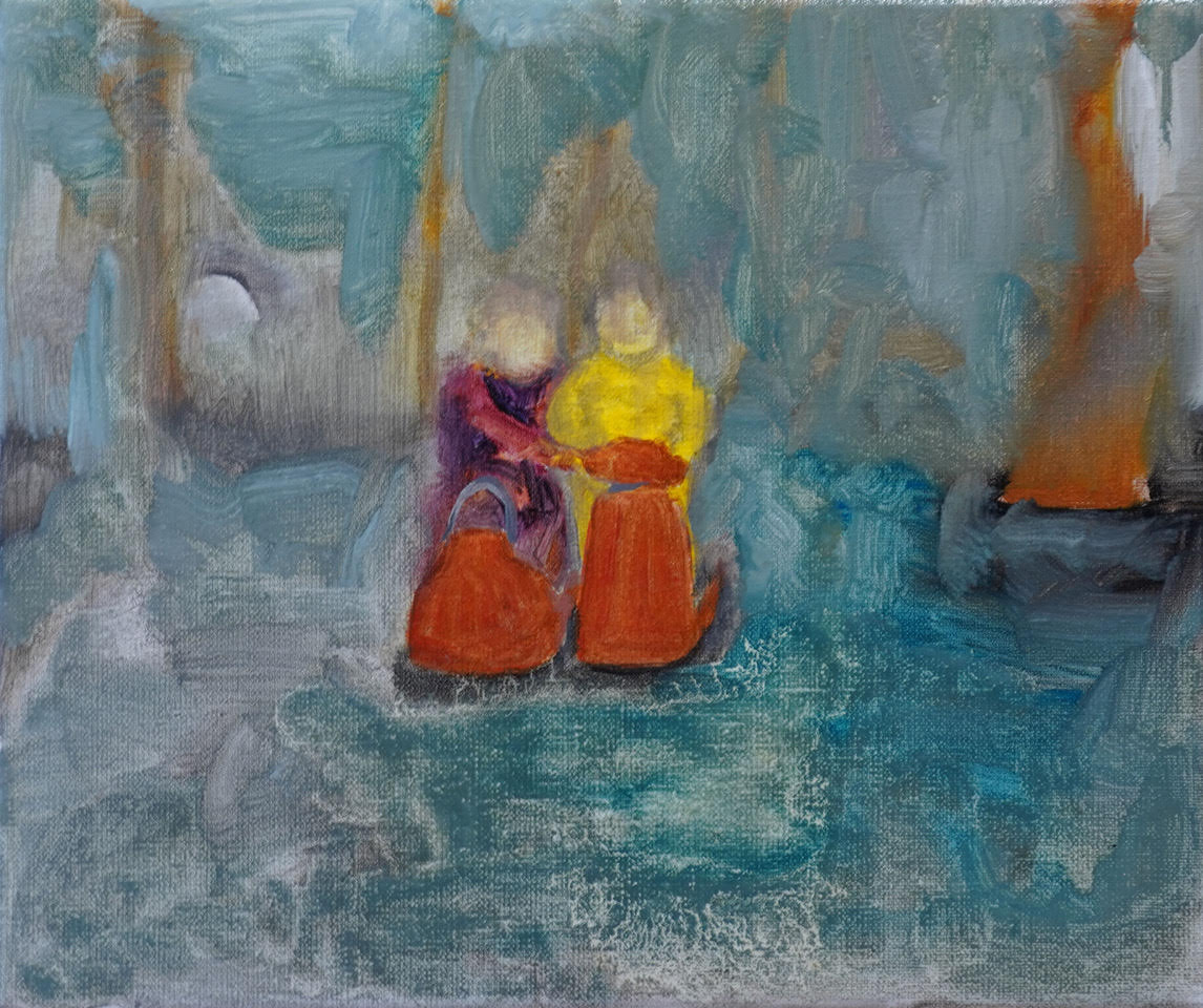 Yingze Park, 2025 <br><small> oil on linen, 30 x 25 cm, €585 </small>